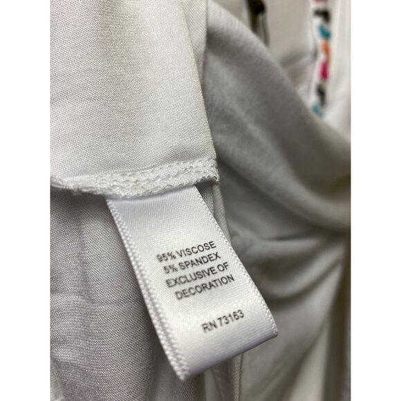 White Long-Sleeve V-Neck Top Coastal Cowgirl‎ Boho Small casual hippie classic - Picture 5 of 5